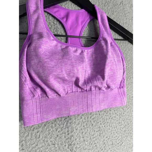 Champion Purple Seamless Sports Bra Small Racerback Compression Activewear Gym - Picture 6 of 9